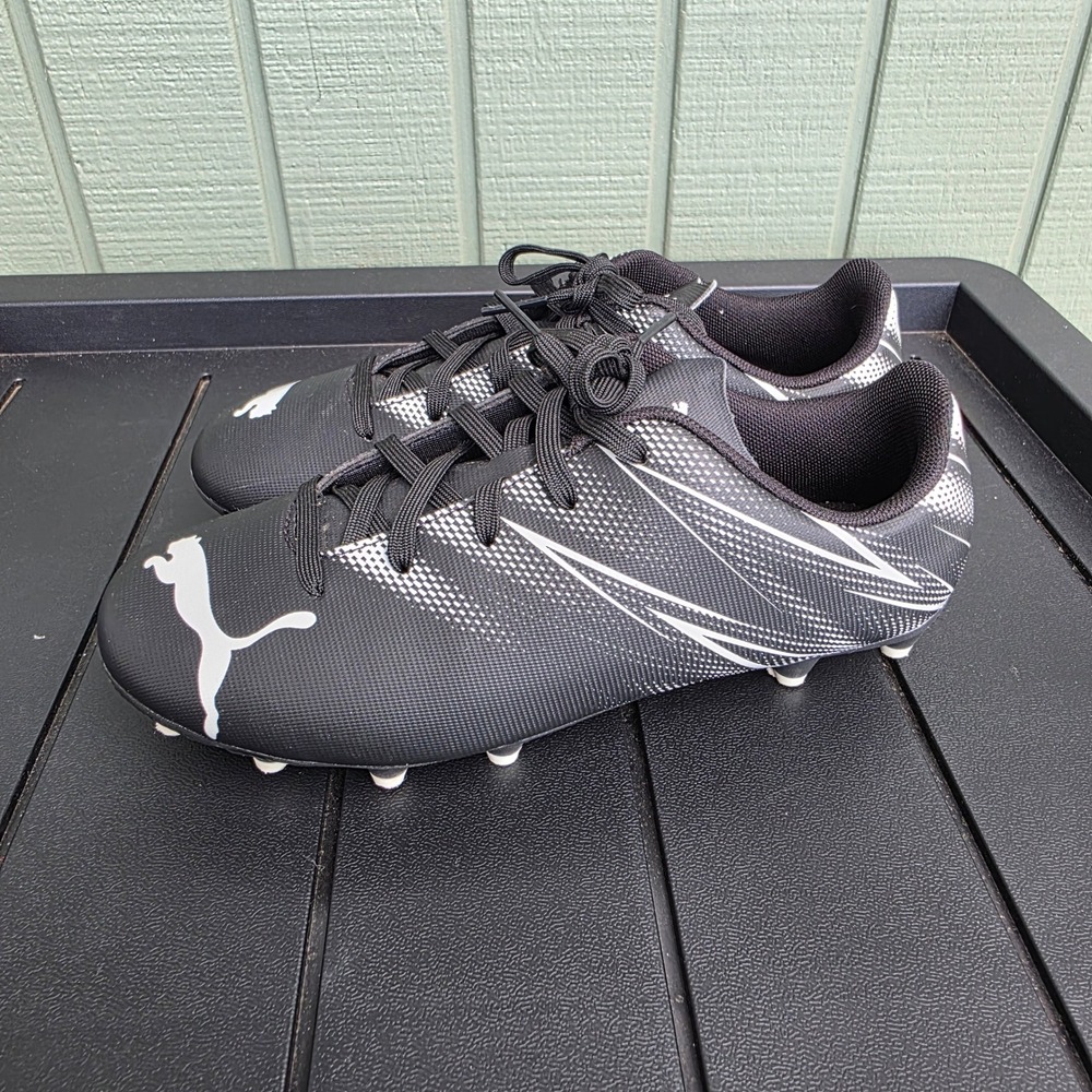 Puma Rapido III FG/AG Kids Soccer Cleats 107480-01 Black White Size 4